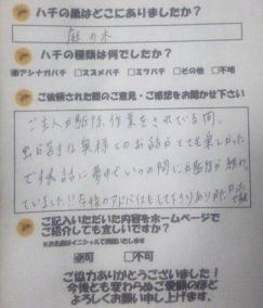蜂　ハチ　蜂の巣　駆除　滋賀　京都　大阪　三重　福井　口コミ